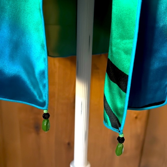 Drapers & Damon's Silk/Rayon Open Front Kimono Jacket Womens 1X Sheer Patchwork - Picture 6 of 6